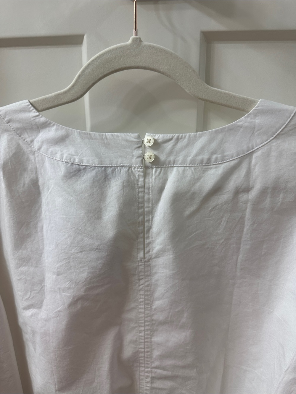 LOFT White Cotton Boat-Neck Flare Sleeve Blouse M - Picture 4 of 5